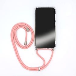 Cokitec Transparent förstärkt fodral för Honor Magic 5 Lite med rosa snodd/axelrem