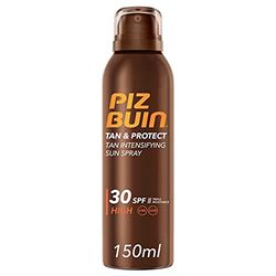 PIZ BUIN Tan & Protect Spray Solare Intensificatore dell'Abbronzatura SPF 30, Crema solare spray abbronzante corpo con Illumitone, Protezione solare spray SPF30 con filtro solare UVA/UVB, 150 ml