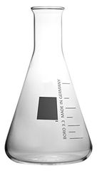 250 ml, col étroit Erlenmeyer avec graduations et perles Bord, EN VERRE borosilicate 3.3, complet, unité d'emballage