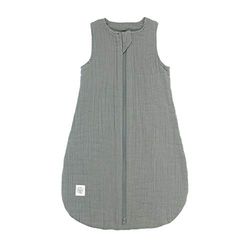 LÄSSIG sommarsovsäck baby, sovsäck små barn, ärmlös bomull, GOTS-certifierad, unisex, chiffong, grön, storlek 62/68 2–6 månader