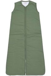 Meyco Saco de dormir Baby Uni, saco de dormir forrado para bebé (saco de dormir de algodón tejido 100% suave, cremallera extra larga, agradable a la piel, ajuste seguro, tamaño: 90 cm), Verde bosque