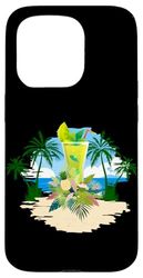 Palme, spiaggia, mare, cocktail e sole Custodia per iPhone 15 Pro