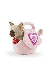 Trudi Chat dans Sac Rose avec Coeurs Animaux en Peluche dans Un Sac de Mode transportable. Idée Cadeau Tendance | 12x17x26cm XS Fashion Pets | modèle 29716