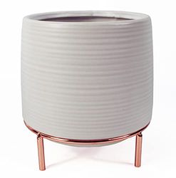 Leaf Fioriere in ceramica, supporto in oro bianco, 18 cm