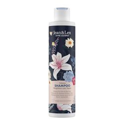 Jean & Len Shampoo volume bambu e lírio, para cabelos finos e finos, dá volume e brilho, fragrância floral, sem parabenos ou silicone, vegano, 300 ml