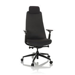 hjh OFFICE Chaise de Bureau Professionnelle YUCANO Chaise pivotante Respirante avec Appui-lordose réglable en Hauteur, Noir, 790024