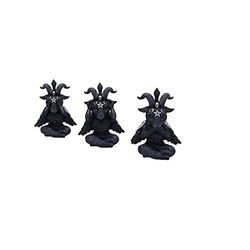 Nemesis Now Cult Cuties Three Wise Baphoboo 13,4 cm, hars, zwart, drie wijze Baphoboo-figuren, Baby Baphomet-beeldjes, Baphomet verzamelobjecten, gegoten in de fijnste hars, vakkundig handgeschilderd