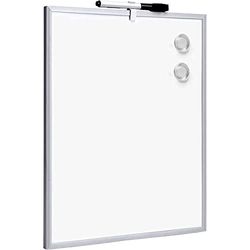 Raylu Paper® - Klein magnetisch whiteboard met aluminium frame voor thuis en op kantoor, inclusief zwarte marker met gum, magneet en pads voor wandmontage (35 x 28 cm)