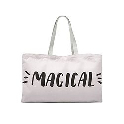 Bonamaison Printed Tote Bag, Reusable Grocery Bag, Shopping Bag, Machine Washable, Foldable, Canvas Cloth Bag with Handles, 47x42 Cm