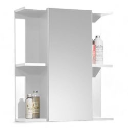 Stella Trading Mandy - Armario con Espejo para baño (60 x 71 x 20 cm), Color Blanco Brillante