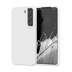 Samsung Galaxy S22 Case, Soft Flexible Silicone Gel Rubber Bumper Case with Anti-Drop Protection for Cameras, Galaxy S22 Slim Shockproof Case, Matte White