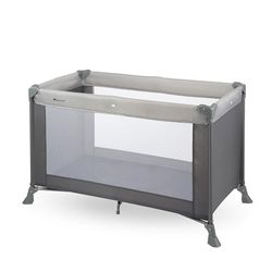 Bebeconfort Soft Dreams, Reisbedje Baby, 0 - 3 jaar (0 - 15 kg), Lichtgewicht Campingbedje, Matras van Houtvezel en Schuim (60 x 120 cm), Draagtas, Compact Opvouwbaar, Grey Mist