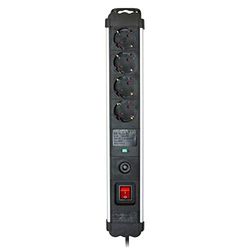SILVER ELECTRONICS 49644 Base industrial 4 com proteção contra sobretensão e sobreaquecimento, 4 tomadas