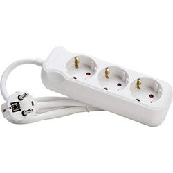 Kopp Extensão de 3 tomadas com tomadas rotativas de 45°, com proteção superior ao toque, com cabo de 1,4 m, H05VV-F3G1,5 mm², 16 A, 250 V, cor branca ártico 128613003