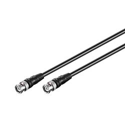 goobay 58880 Cabo de conexão BNC (RG58), cabo coaxial, tomada BNC -> tomada BNC, duplamente blindado, 50 Ohm, preto, 0,25 metros