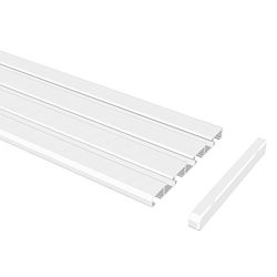 Flairdeco gordijnrail 3-/4-loops omkeerprofiel, aluminium, wit, 360 cm (gedeeld in 3x120 cm)