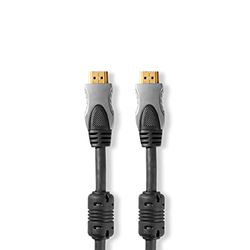 NEDIS Cavo HDMI ad alta velocità con Ethernet, connettore HDMI™, connettore HDMI™, 4 K a 30 Hz, 10,2 Gbps, rotondo, PVC, nero, scatola da 0,80 m, 0,80 m