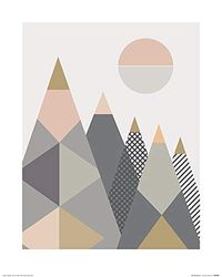 Liten design hus (Geo Mountains I konsttryck, flerfärgad, 40 x 50 cm