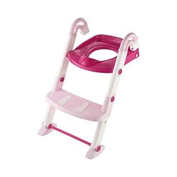 Rotho Babydesign KidsKit Siège de Toilettes pour l'Apprentissage de la Propreté 3-en-1, De 18 à 36 Mois, Dimensions plié : 41.5 x 25 x 67 cm (L x l x H), Rose/Blanc, 600060257