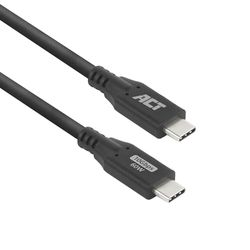 ACT USB C 60W kabel, 10Gbps, 4K @60Hz USB C video-kabel, datakabel, oplaadkabel voor monitor, laptop, SSD, 2m - AC7442