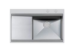 Filotop Keuken Sink 1 Bad met Afvoerplank Links 80 cm Staal AISI 304-1040 051