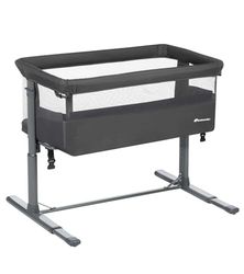 Bebeconfort Zina Co-Sleeper 0–6 mnd (0–9 kg), Opvouwbaar Bijzetbedje, 5 Hoogtestanden, Verstelbaar Matras, Ademende Zijwand, Draagtas, Eenvoudige Montage, Mineral Graphite