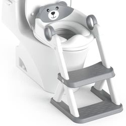 RABB 1ST Zitje voor zindelijkheidstraining, voor peuters, wc-zitje, toilet, voor kinderen, jongens en meisjes, 2 in 1, met plonsbescherming, anti-slip onderkant, met opstapje