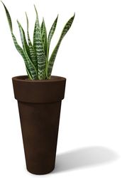Kloris Moderne ronde bloempot met lint voor binnen en buiten, diameter 36 cm, hoogte 70 cm, diepte 27 cm