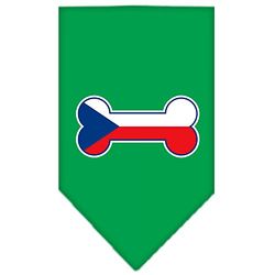 Mirage Bone Flag - Bandana para Perro con serigrafía de República Checa, pequeña, Verde Esmeralda