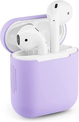 Skyddsfodral för Apple Airpods 1 & 2 silikonfodral Airpod-fodral perfekt passform (ljus lila)