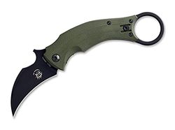 Fox Knives Unisex – nóż Black Bird Green dla dorosłych, zielony, 17 cm