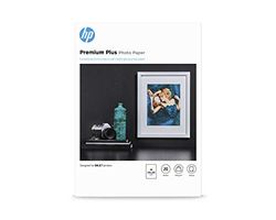 HP Premium Plus Photo Paper, CR672A, 20 hojas de papel fotográfico brillante avanzado, compatible con impresoras de inyección de tinta, A4, peso del material de impresión 300 g/m²