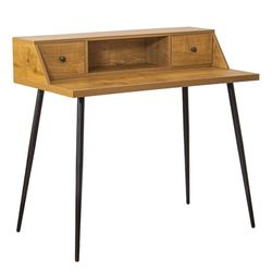 Alexandra House Living Bureau met laden, natuurlijk metaal, 100 x 57 x 93 cm