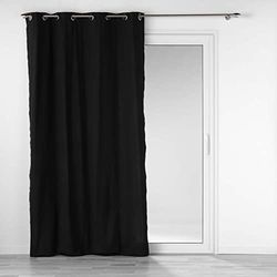 Douceur d'Intérieur, Curtain with Steering Wheel Loops 140 x 240 cm Anthracite Recycled Cotton Plain Mistralin