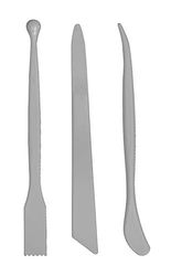 Rayher 34456558 Kit di Strumenti in Plastica per Modellare, Stecche Sagomate, Colore Grigio Pietra, 3 Pezzi, 6 Punte diverse, Varie Forme, Ideali per Modellare Argilla, Massa Modellabile e Altro