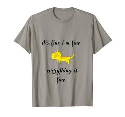 Mujer i'm fine everything is fine; Cita Cat Fine gráfico Camiseta