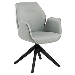 AC Design Furniture Aurelia - Silla de Comedor con reposabrazos, Color Gris Claro, 91 x 60,5 x 58,5 cm