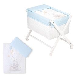 Babywieg model "Olifante" met textiel in blauw