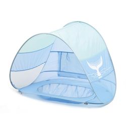 Ludi - Multifunktionell babypool - popup-pool - UV-skydd 50 och nät - skydd mot vind, sol och sand - pool och strandtält - från 10 månader