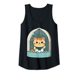 Mujer Pastor Gatito Santo Cristiano Gato Parson Fe Dios Religión Camiseta sin Mangas