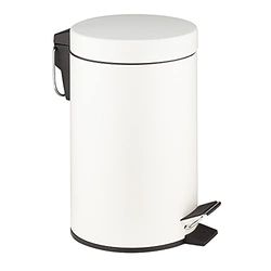 OFITURIA Cubo de Basura para Baño con Pedal Metálica 12 litros Blanco