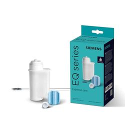 Siemens, onderhoudsset voor volautomatische espressomachines van de EQ serie, incl. 10 reinigingstabletten, 3 ontkalkingstabletten, 1 Brita Intenza waterfilter, 1 reinigingsborsteltje voor melkpijpje