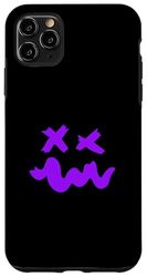 Visage grunge violet ondulé sourire graphique violet Coque pour iPhone 11 Pro Max