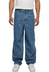 Urban Classics Heren jeans met diepe stap 90's baggy pants breed gesneden, met riemlus, maat 30 tot 38, Lichtblauw washed, 40