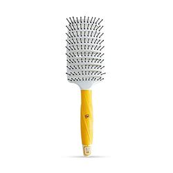 GK HAIR Global Keratin Professionell böjd ventilerad borste 2,5 tum för föning Styling Detangling ventilborste med stiftborst & halkfritt grepp för långt lockigt trassligt rakt och tjockt hår - unisex