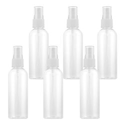 ASelected 6X100Ml Spray Bottles Clear Empty Fine Mist Plastic Mini Travel Bottle Set Small Plastic Mist Perfume Atomiser Bottles For Makeup Water Alcohol