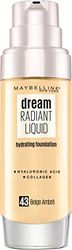 Maybelline New York - Fond de Teint Fluide Perfecteur de Teint - FPS13 - Dream Satin Liquid - Beige Ambré (43) - 30 ml