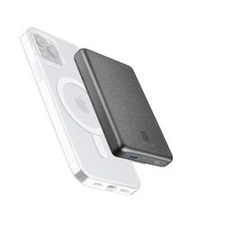 Cellularline - Powerbank MAG LITE 10000-10.000 mAh draagbare draadloze oplader - Mag-Safe-technologie - Draadloos opladen 7,5 W - Grijs
