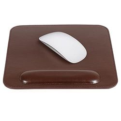 Londo Leder Mousepad met Polssteun, Donkerbruin