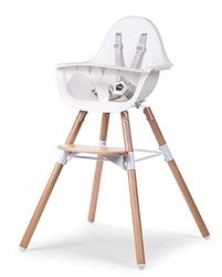 Childhome Cadeira evolutiva para bebé/criança, a partir dos 6 meses, altura regulável, arnês de 5 pontos, muitos acessórios, compatível com a cadeira newborn evolu, madeira de faia, evolu 2, cor